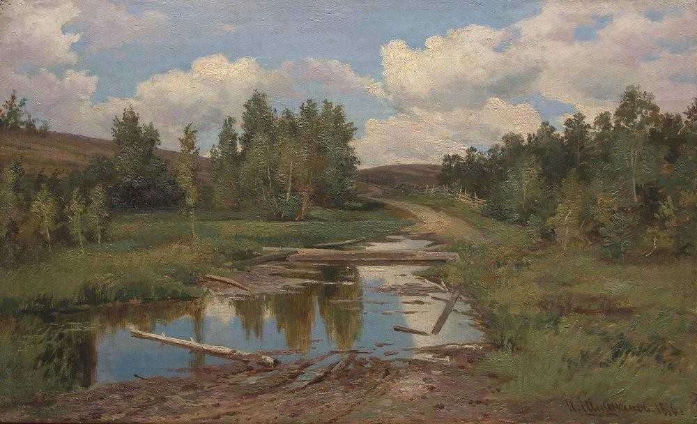 Forest landscape. Road by Ivan Shishkin