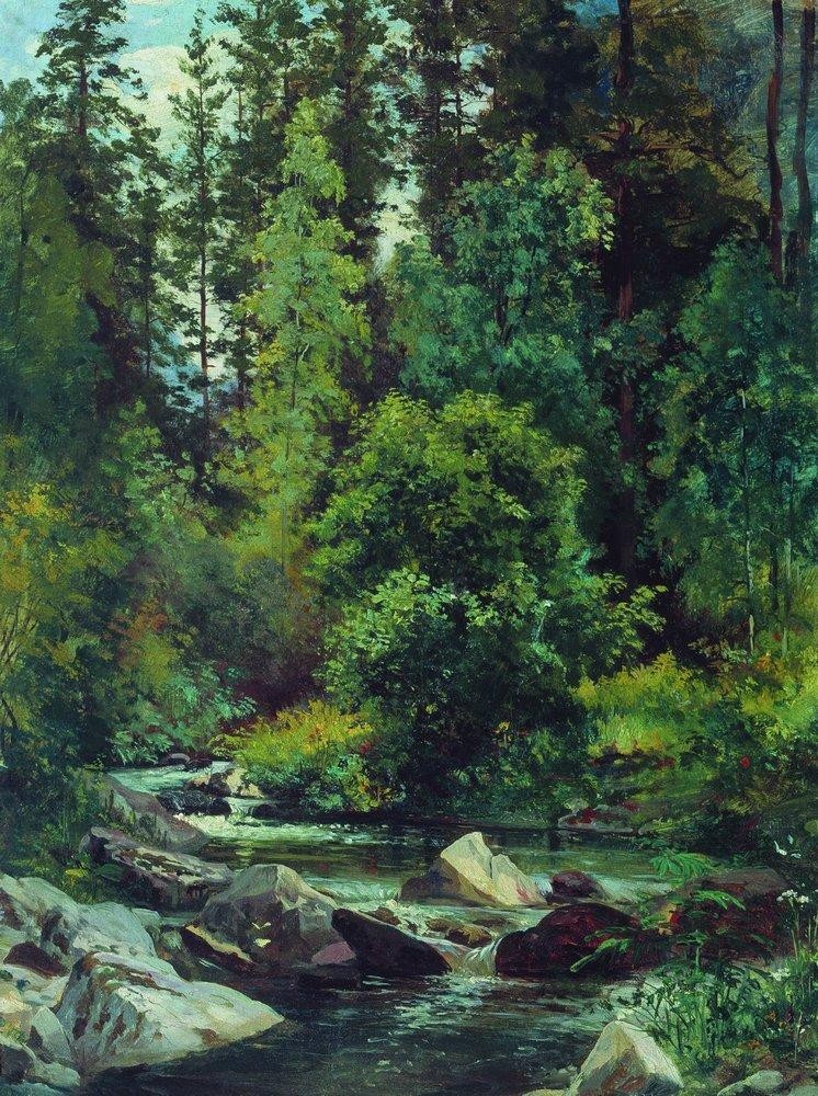 Forest River by Ivan Shishkin