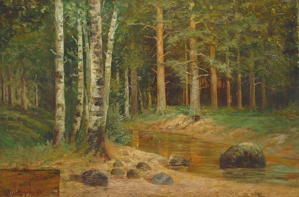 Forest stream by Ivan Shishkin