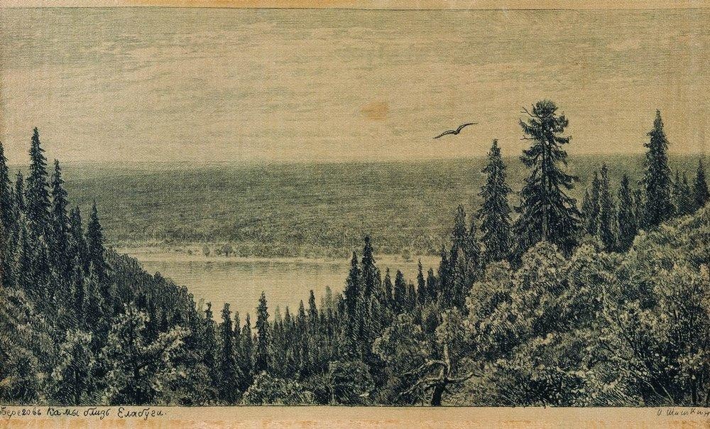 From the banks of the Kama River near Yelabuga by Ivan Shishkin