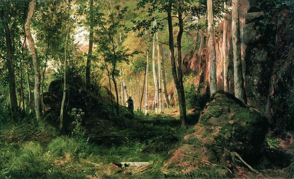 Landscape with a Hunter. Valaam Island by Ivan Shishkin