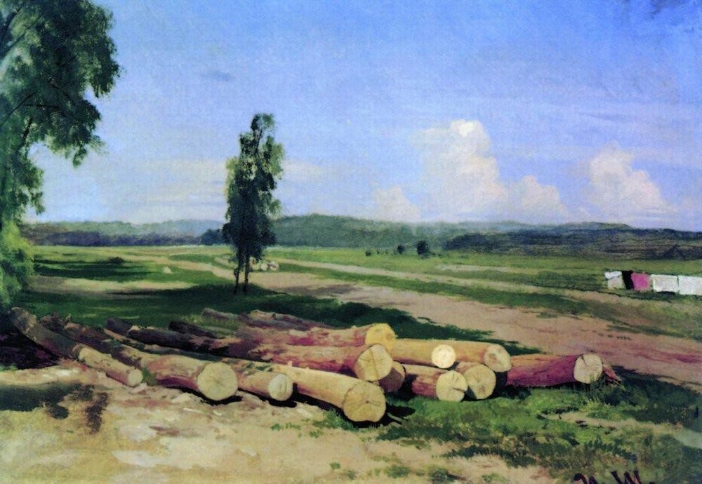 Logs. Kostiantynovka village near the Red village by Ivan Shishkin
