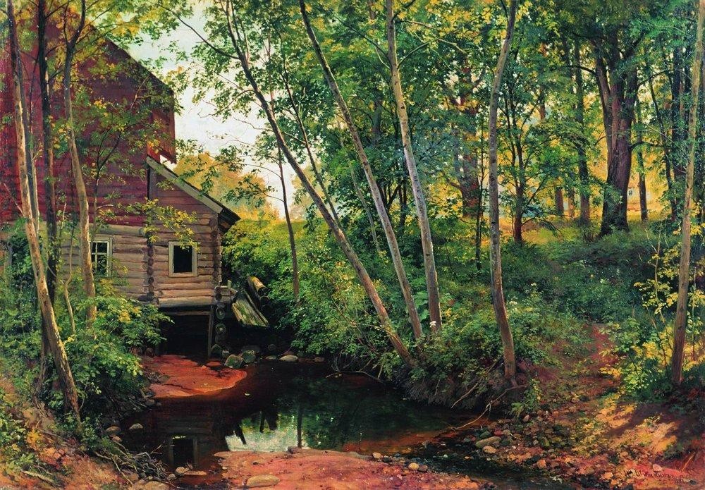 Mill in the forest. Preobrazhenskoe by Ivan Shishkin