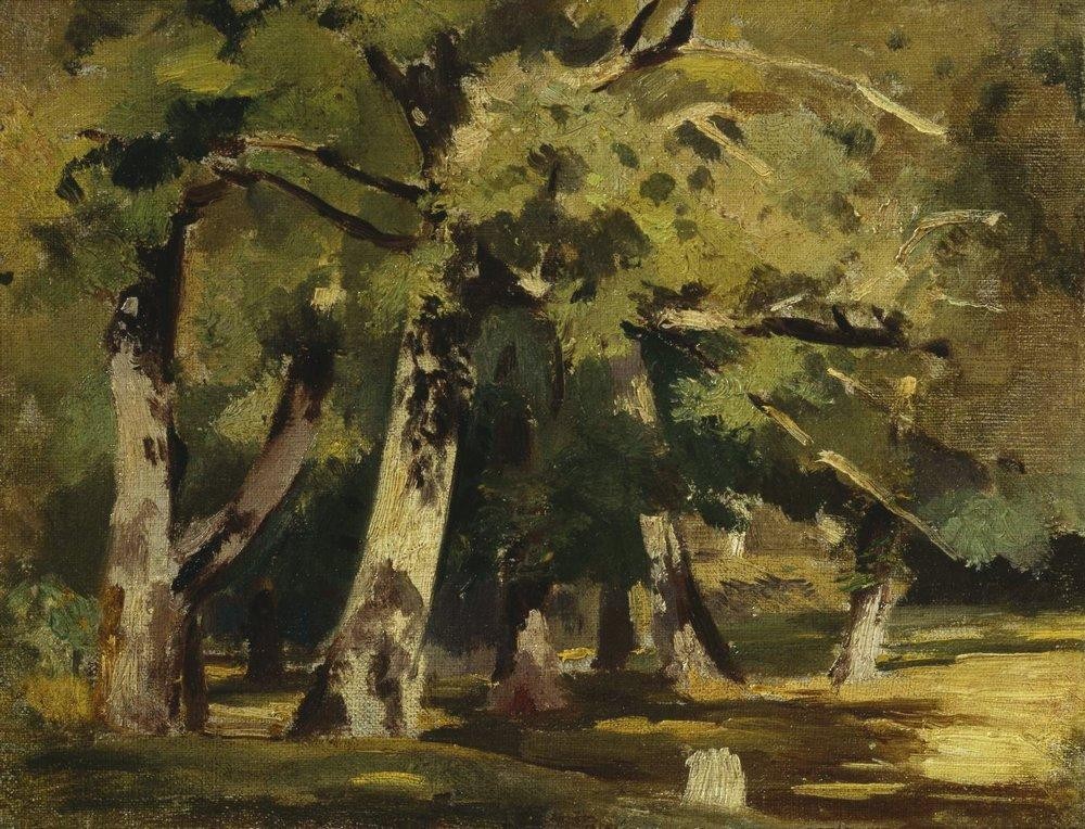 Oaks in sunlight by Ivan Shishkin