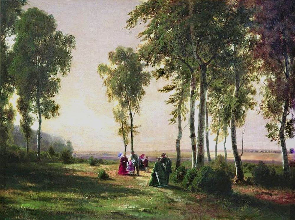 Promenading in the Forest by Ivan Shishkin
