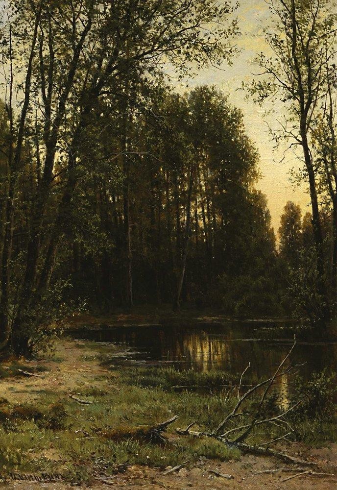 River backwater in the forest by Ivan Shishkin
