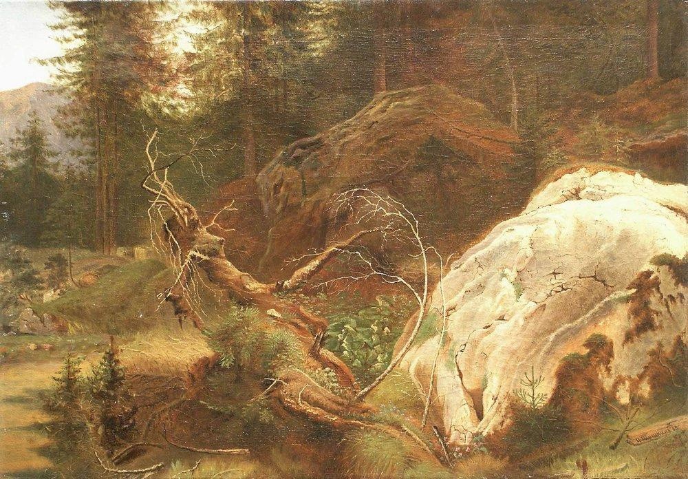 Stones in the a forest by Ivan Shishkin