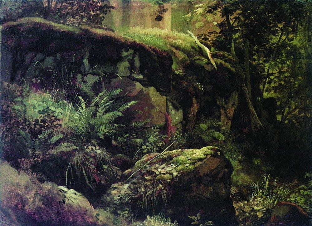Stones in the forest. Valaam by Ivan Shishkin