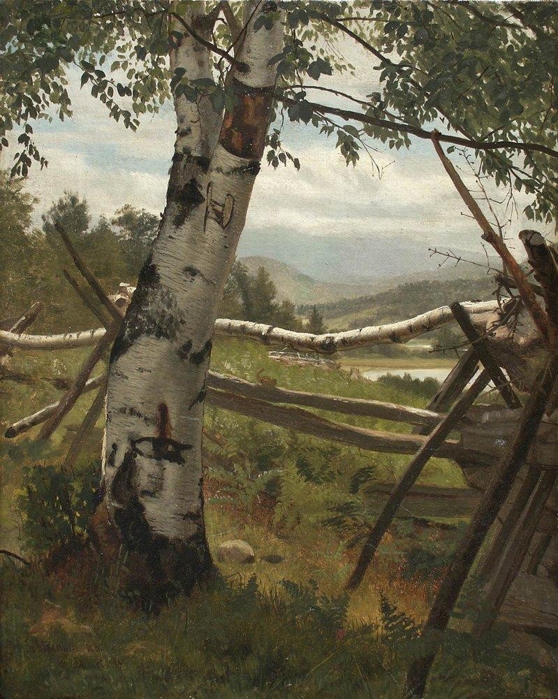 Summer Landscape with birch by Ivan Shishkin