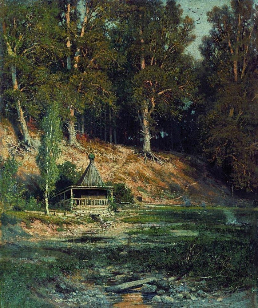 The chapel in forest by Ivan Shishkin