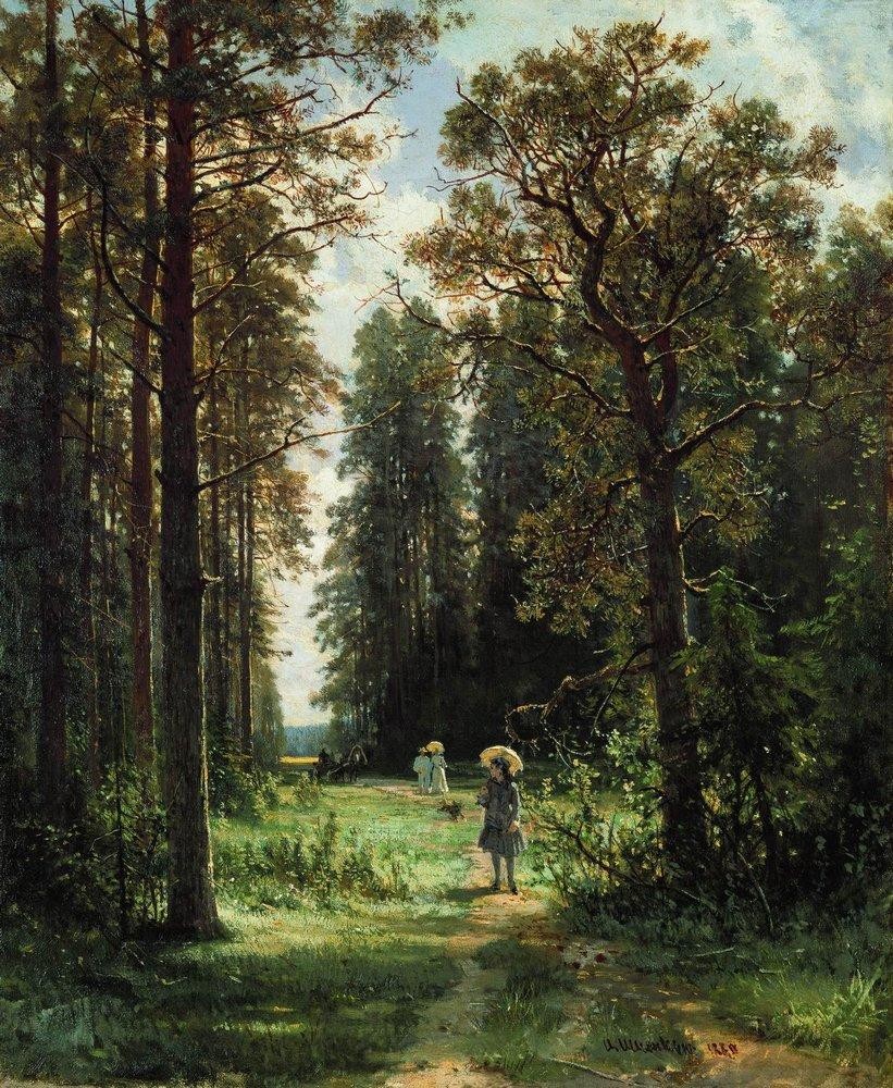 The Path through the Woods, 1880 (oil on canvas) by Ivan Shishkin