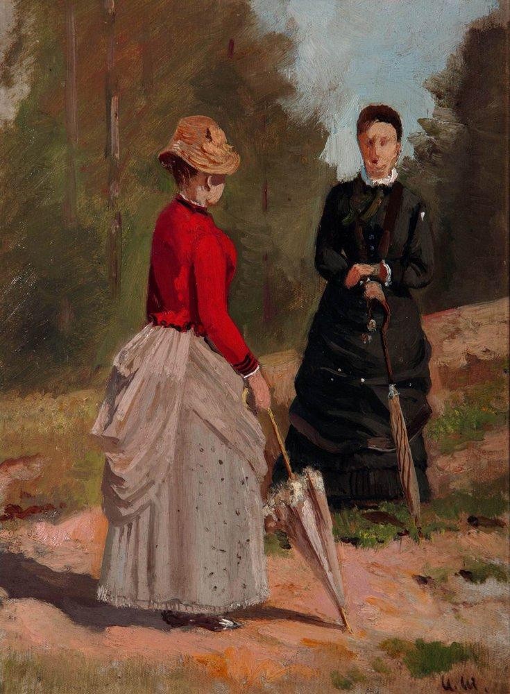 Two female figures by Ivan Shishkin