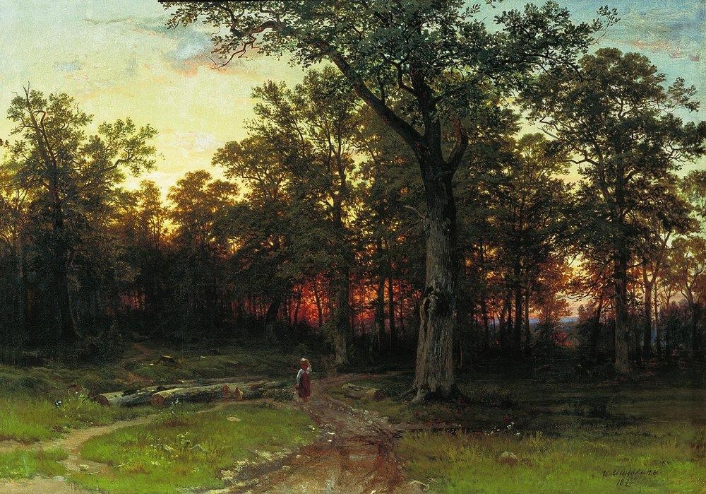 Wood in the evening by Ivan Shishkin