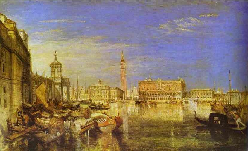 Bridge of Sighs, Ducal Palace and Custom House, Venice Canaletti Painting by J.M.W. Turner
