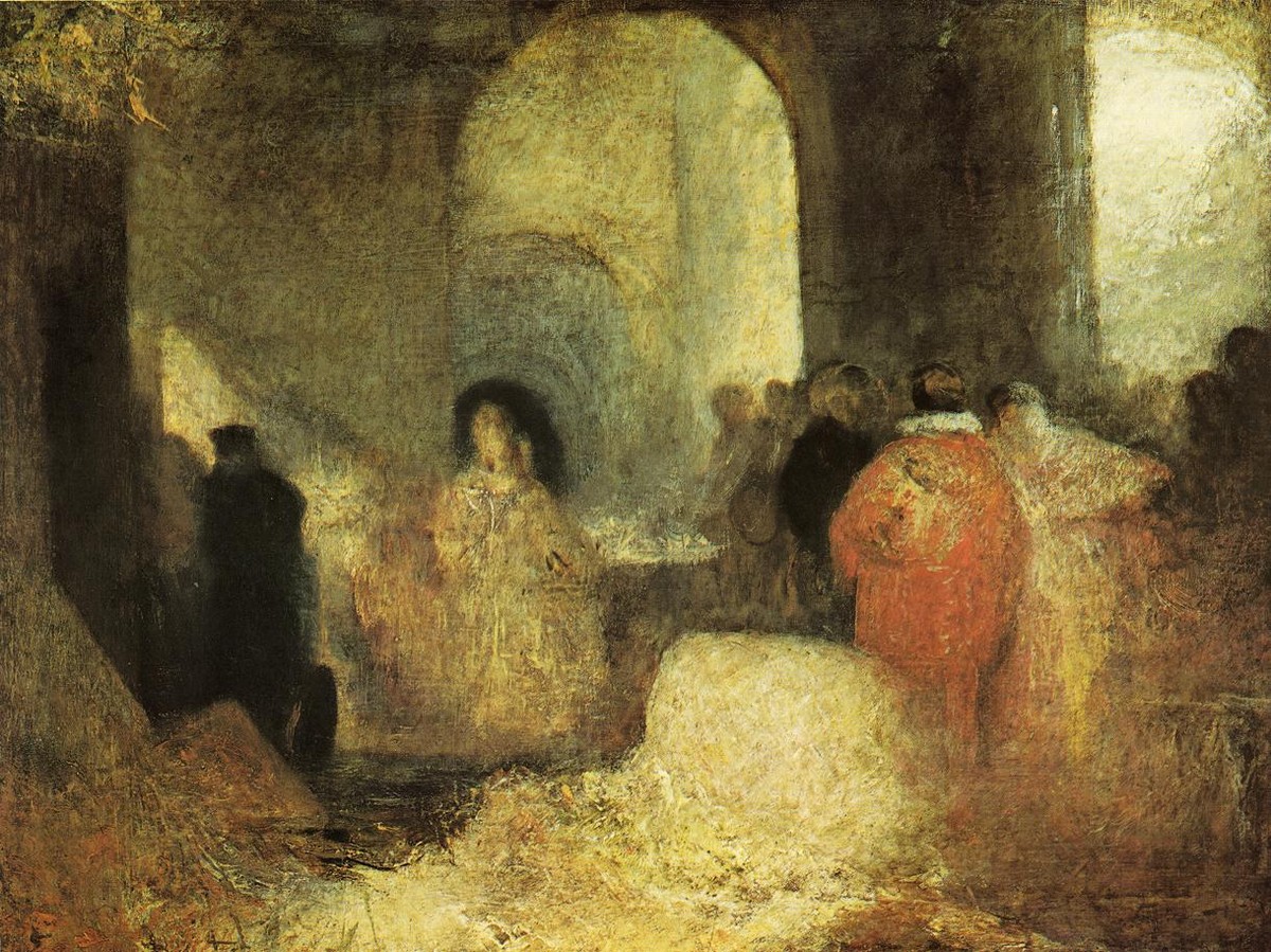 Dinner in a Great Room with Figures- in Costume by J.M.W. Turner