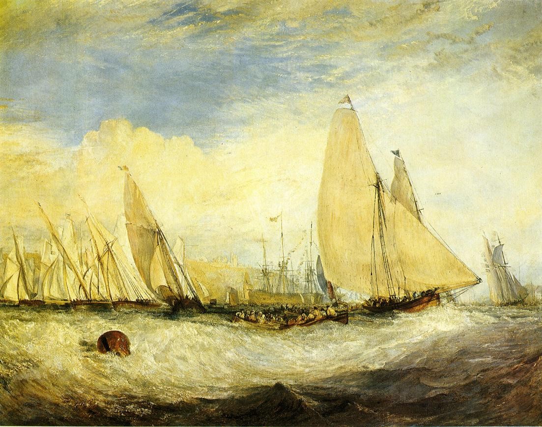 East Cowes Castle, the seat of J.Nash, Esq. the Regatta beating to windward by J.M.W. Turner