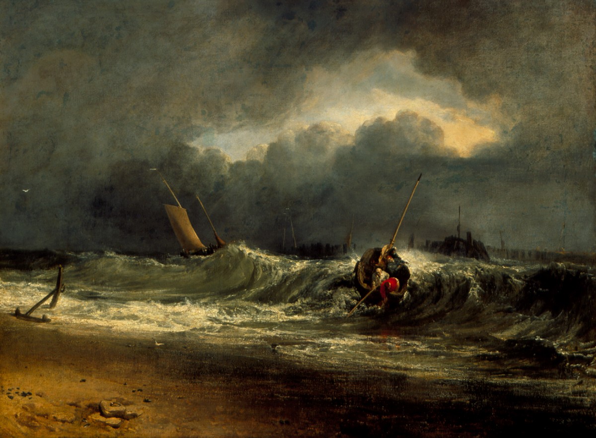 Fishermen Upon a Lee Shore in Squally Weather by J.M.W. Turner
