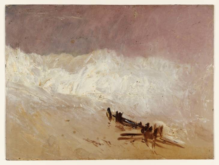 Shore Scene with Waves and Breakwater by J.M.W. Turner