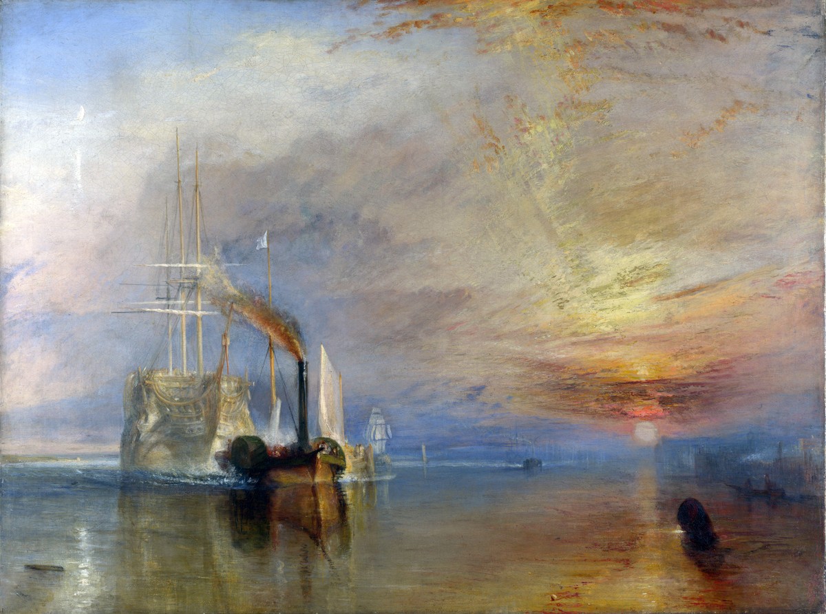 The Fighting Temeraire tugged to her last berth to be broken up by J.M.W. Turner