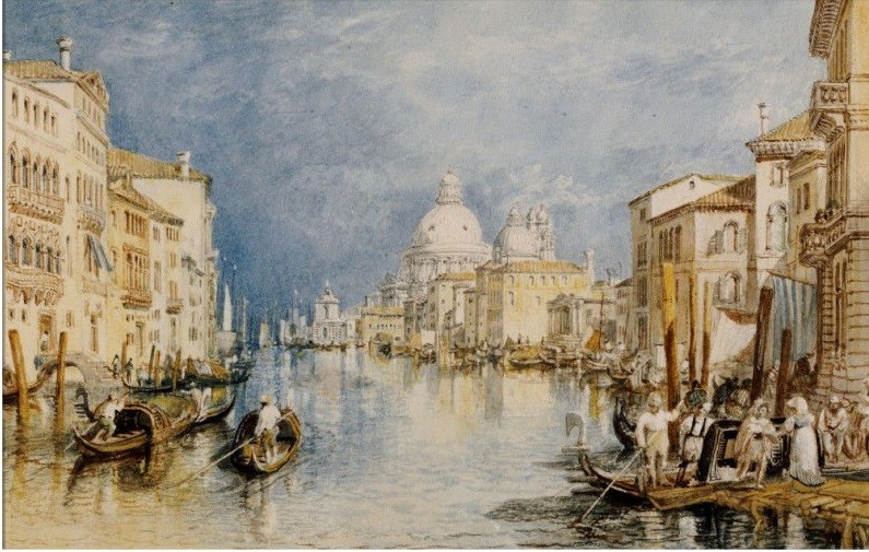 The Grand Canal, Venice, with Gondolas and Figures in the Foreground by J.M.W. Turner
