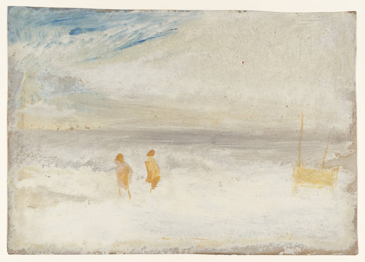 Two Figures on a Beach with a Boat by J.M.W. Turner