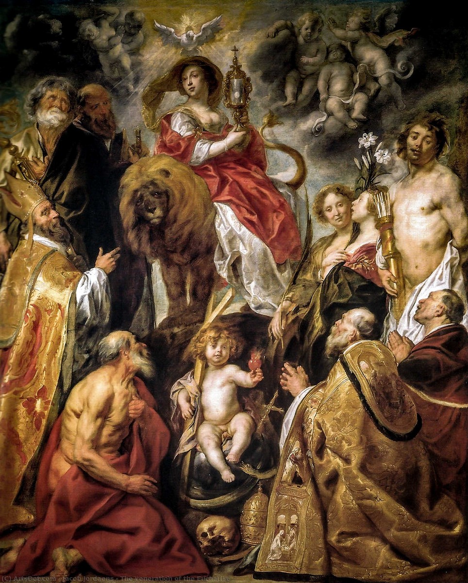The veneration of the Eucharist by Jacob Jordaens
