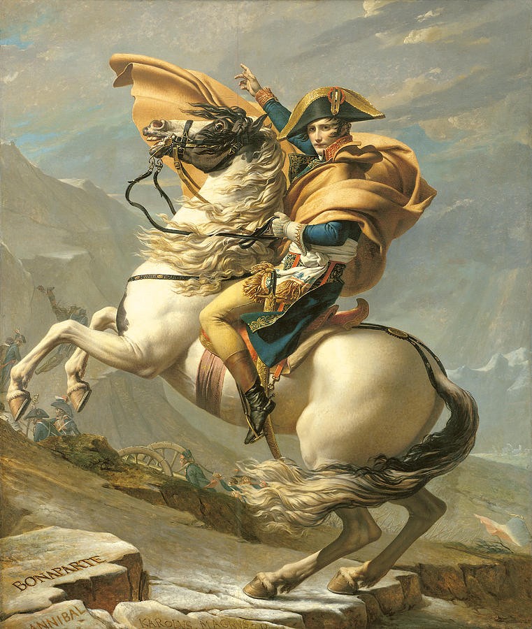 Napoleon Crossing the Alps at the St Bernard Pass, 20th May 1800 by Jacques-Louis David