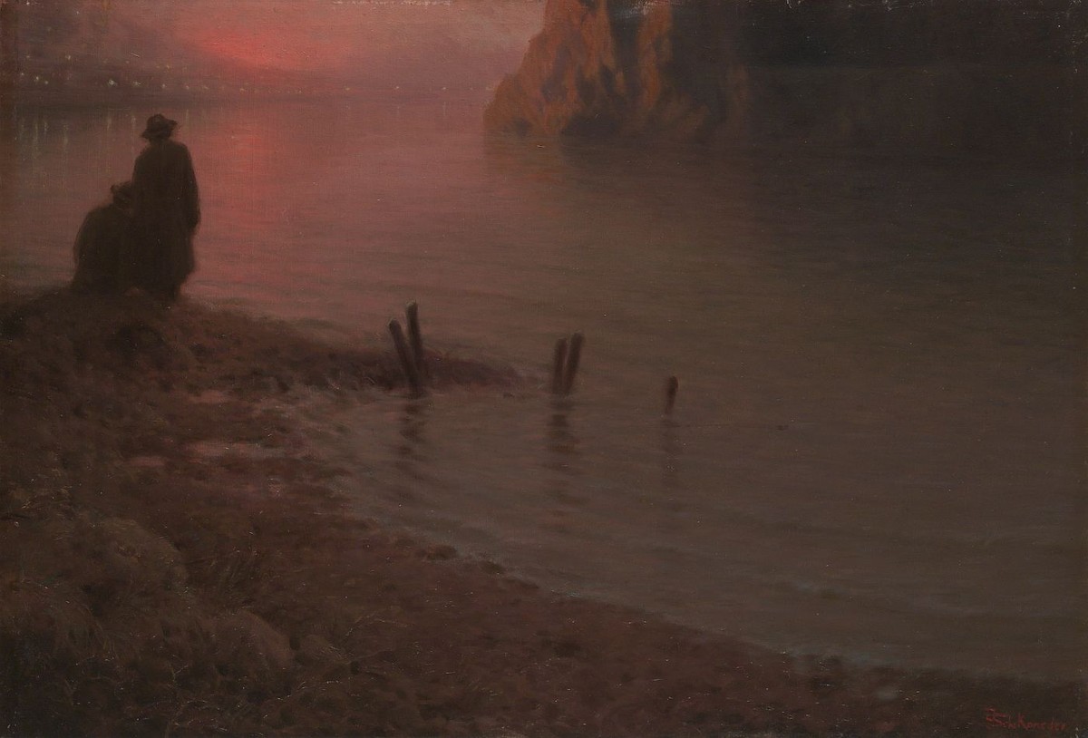 Západ slunce na Vltavě by Jakub Schikaneder