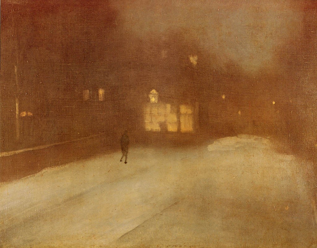 Nocturne in Gray and Gold snow in Chelsea by James McNeill Whistler