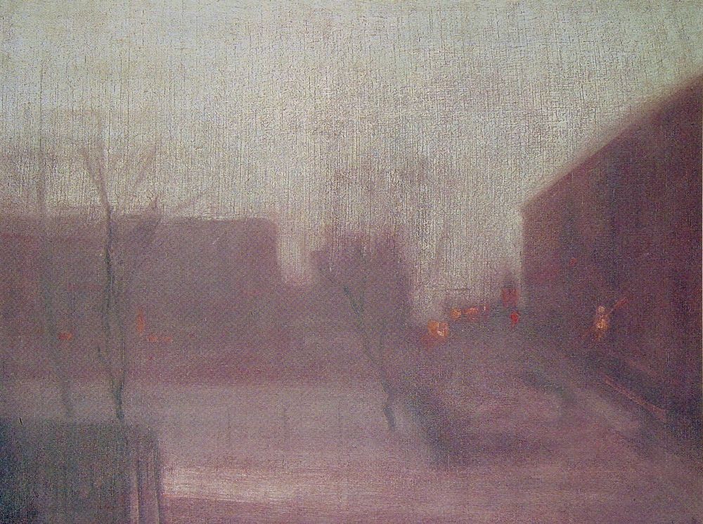 Nocturne Trafalgar Square Chelsea Snow by James McNeill Whistler