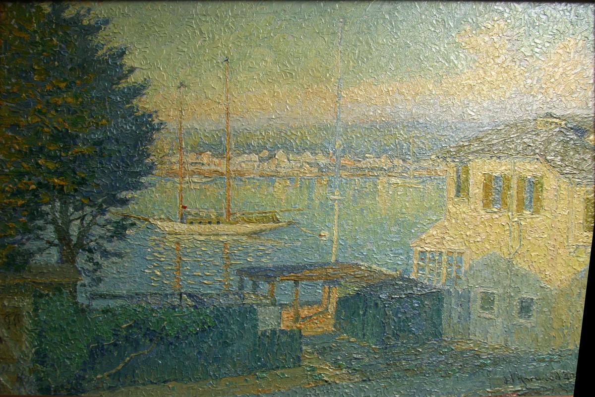 Creeping Shadows: Yachts at Rest,Balboa, California by James Taylor Harwood