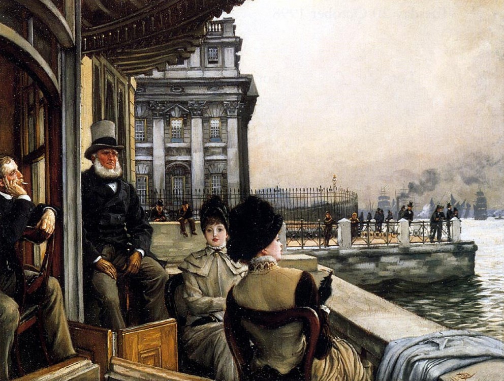 The Terrace of the Trafalgar Tavern, Greenwich, London by James Tissot