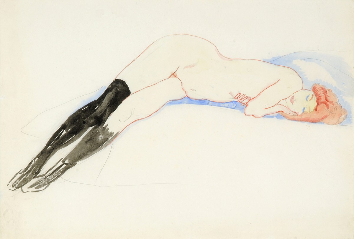 Reclining Nude with Black Stockings (Greet) by Jan Sluyters
