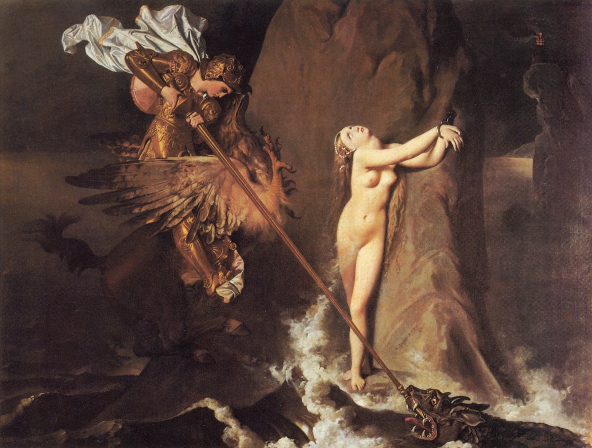 Roger Delivering Angelica by Jean Auguste Dominique Ingres