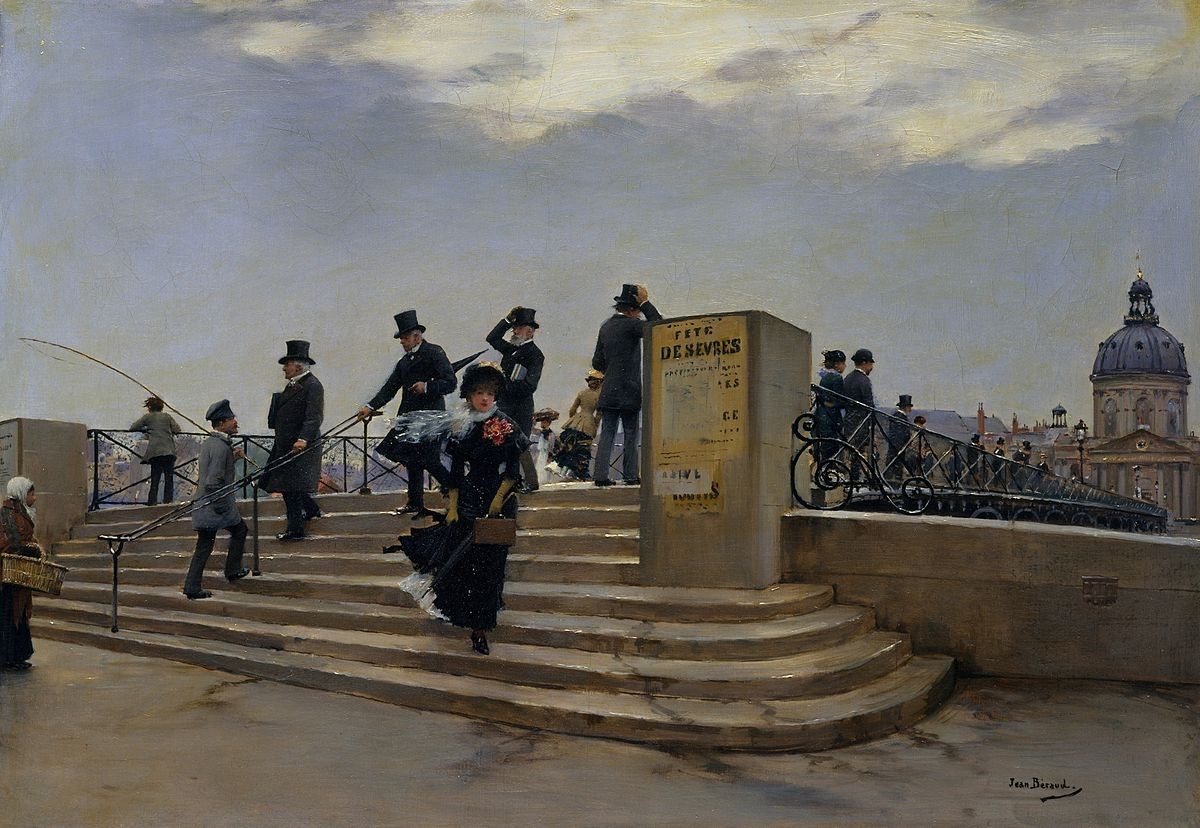 A Windy Day on the Pont des Arts by Jean Béraud