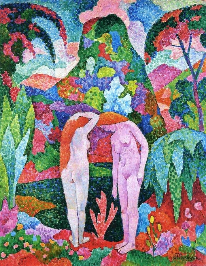 Bathers: Two Nudes in an Exotic Landscape by Jean Metzinger