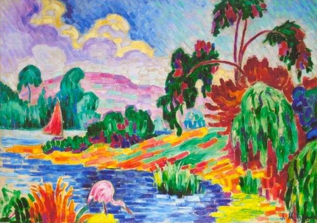 Le Flamant rose et le voilier by Jean Metzinger
