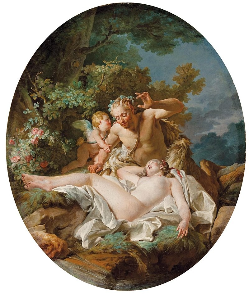 Satyr surprising a nymph by Jean-Bernard Restout