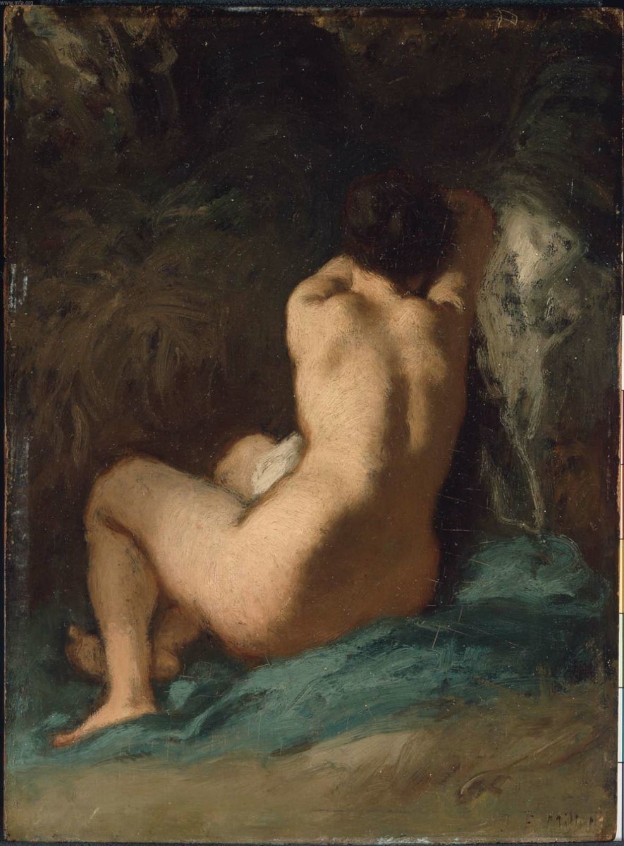 Seated Nude by Jean-Francois Millet