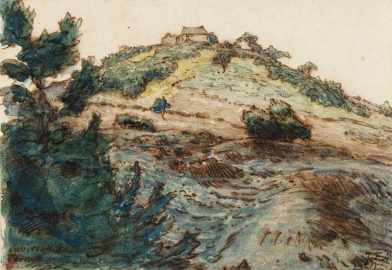 The Farm on the Hill by Jean-Francois Millet
