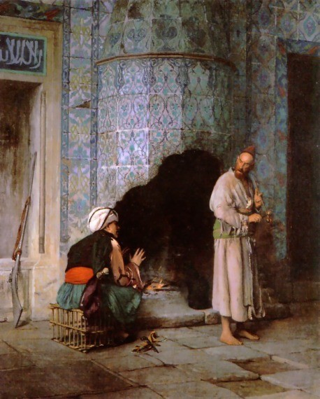 A Chat by the Fireside by Jean-Leon Gerome