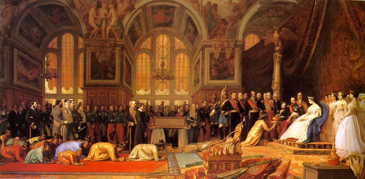 The Reception of Siamese Ambassadors by Emperor Napoleon III (1808-73) at the Palace of Fontainebleau, 27 June 1861 by Jean-Leon Gerome