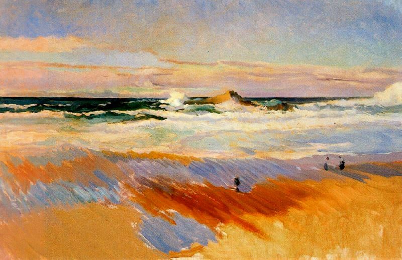 Beach of Biarritz, France by Joaquín Sorolla