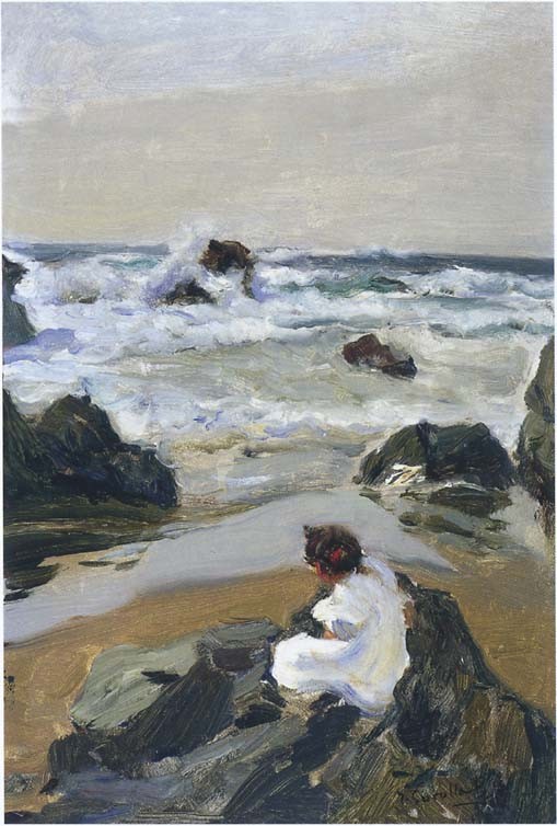 Elenita at the Beach, Asturias by Joaquín Sorolla