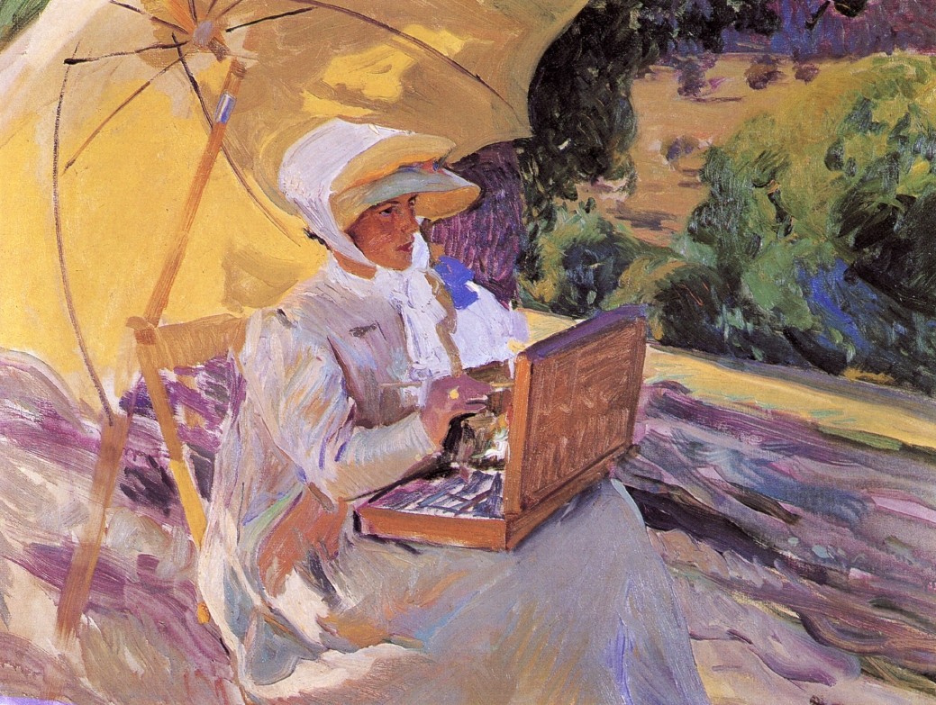 Maria Painting in El Pardo by Joaquín Sorolla