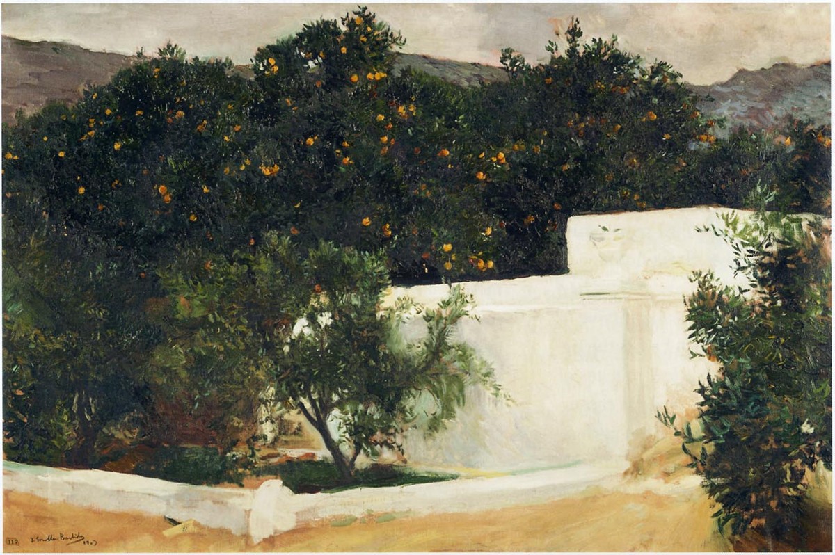 Orange trees on the road to Seville by Joaquín Sorolla