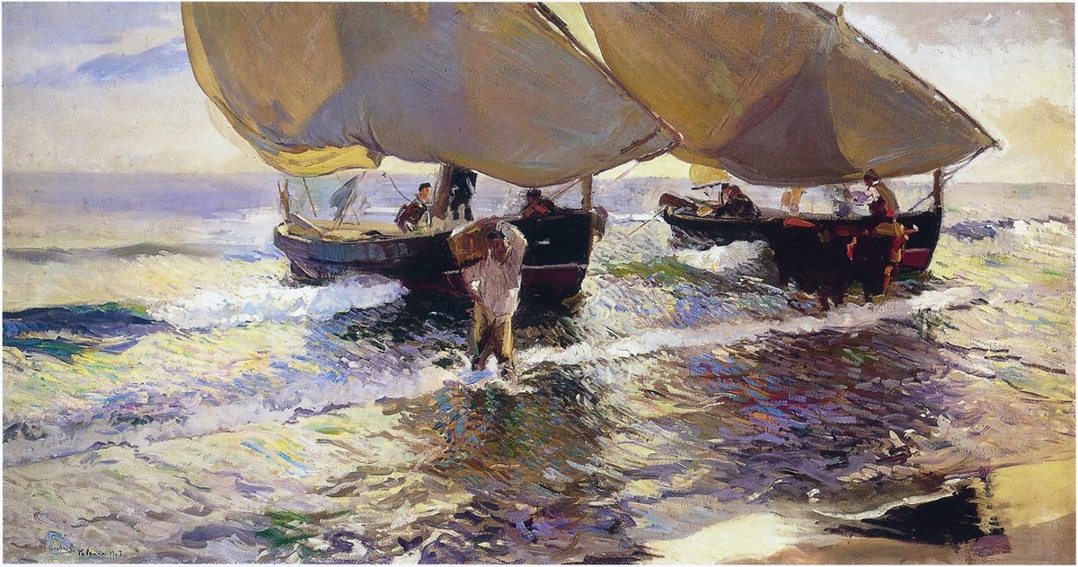 The arrival of the boats by Joaquín Sorolla