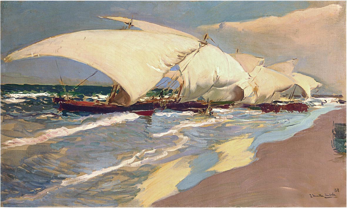 Valencian boats by Joaquín Sorolla