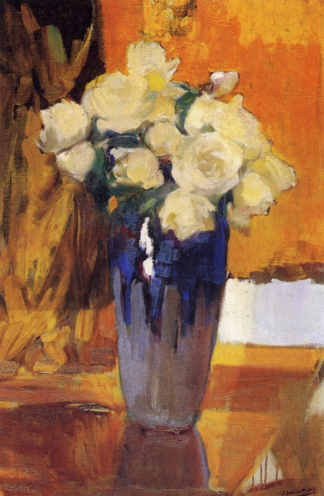 White Roses from the House Garden by Joaquín Sorolla