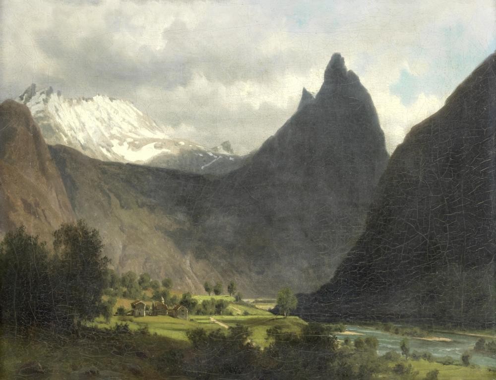 A view of Romsdalshorn, Norway by Johan Fredrik Eckersberg